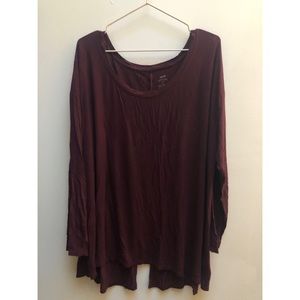 Aerie Plum long sleeve with slit in back Size XL
